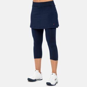 FILA Sport Running Women's Black Tennis Skirted Capri Leggings Size L